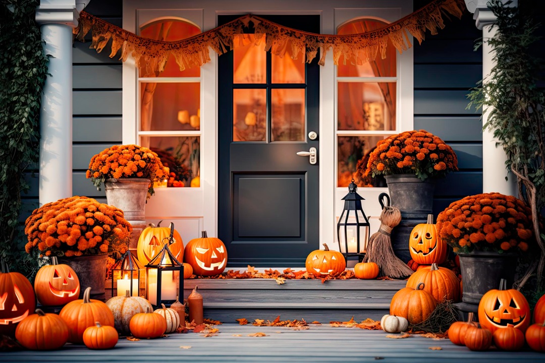 Porch pumpkin pecoration